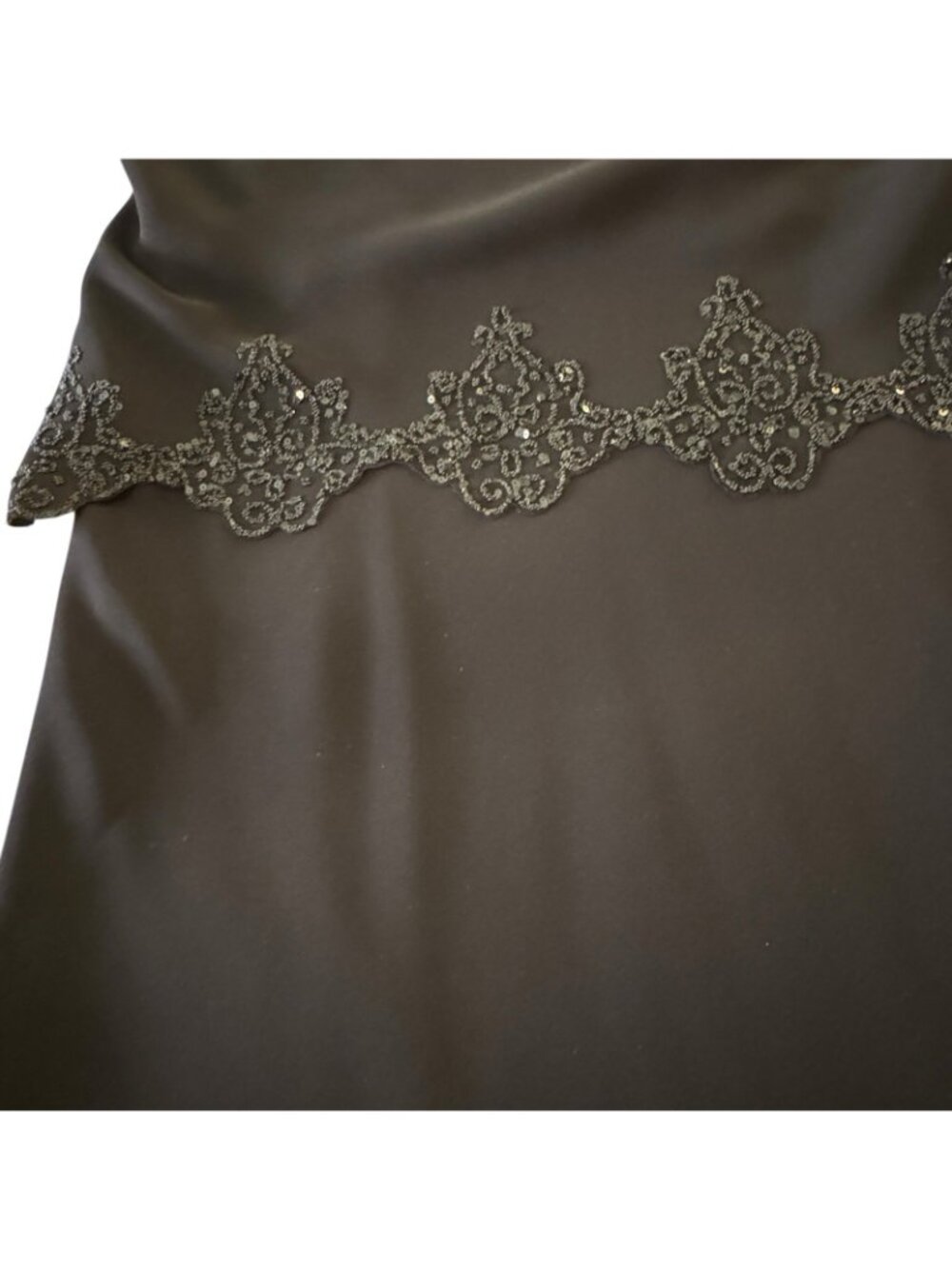 Black Maxi Dress Women's Size 12 Sheath Shift Dress Midi Length Vintage - Picture 6 of 15